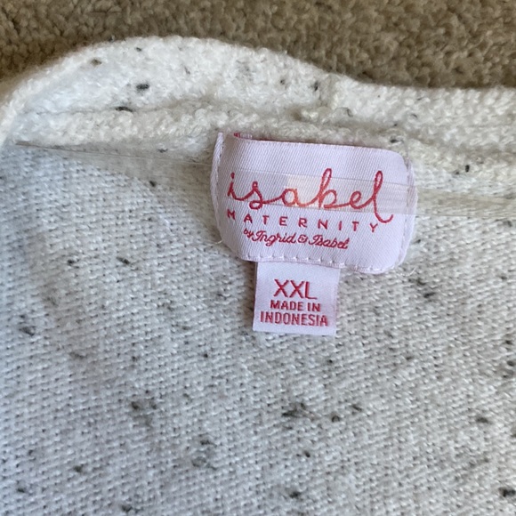 Isabel Maternity Cream Speckled Wrap Sweater - Picture 3 of 4